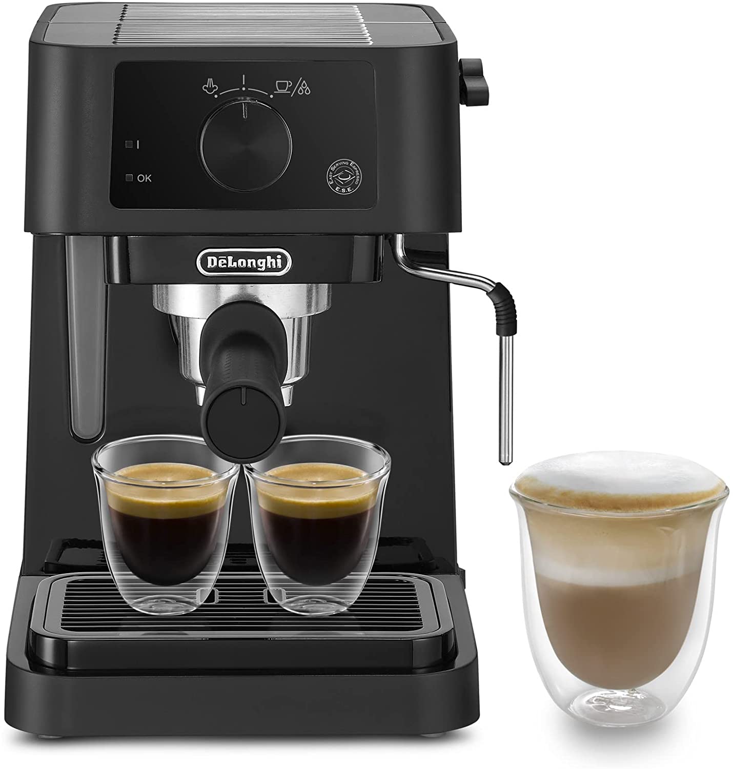 DeLonghi De\'Longhi Stilosa Advanced EC235.BK Coffee Maker with 15 Bar Pressure, 1100 Watt, 1 Litre, Black