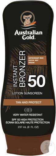 Australian Gold Instant Bronzer Sunscreen Lotion With Bronzer SPF50 237ml