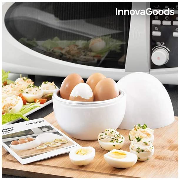 Innovagoods bbb_V0101051 Microwave Egg Cooker with Boilegg Recipe White