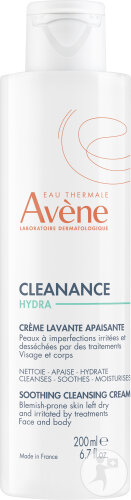 Avène Eau Thermale Cleanance Hydra Soothing Cleansing Cream Anti-Acne Treatment Bottle 200ml