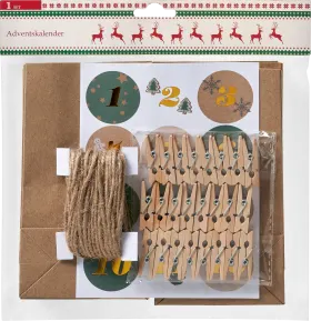 Dekorieren & Einrichten DIY Advent calendar set, green-natural, 1 pc