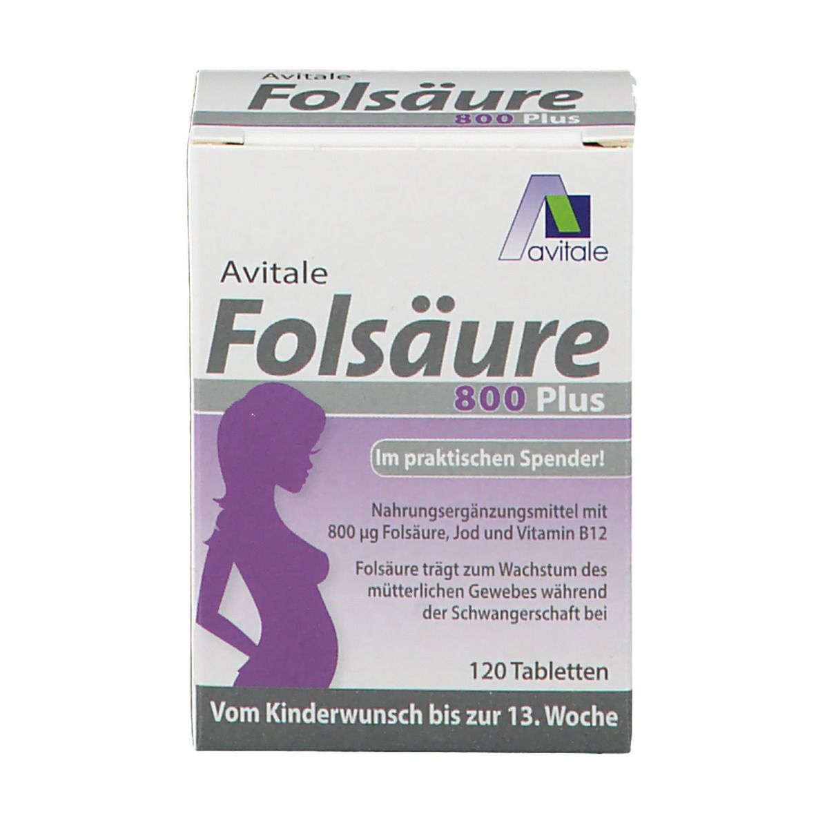 Avitale Folic Acid 800 Plus B12 + Iodine