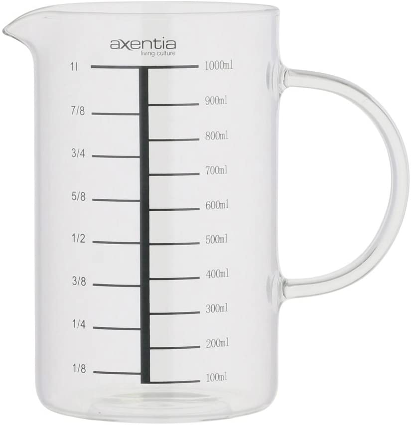 Ingenio von Tefal Axentia 127298 Measuring Cup Glass Heat-Resistant Glass Measuring Jug 1 L, clear, 16 x 10 x 16.5 cm 6 Units