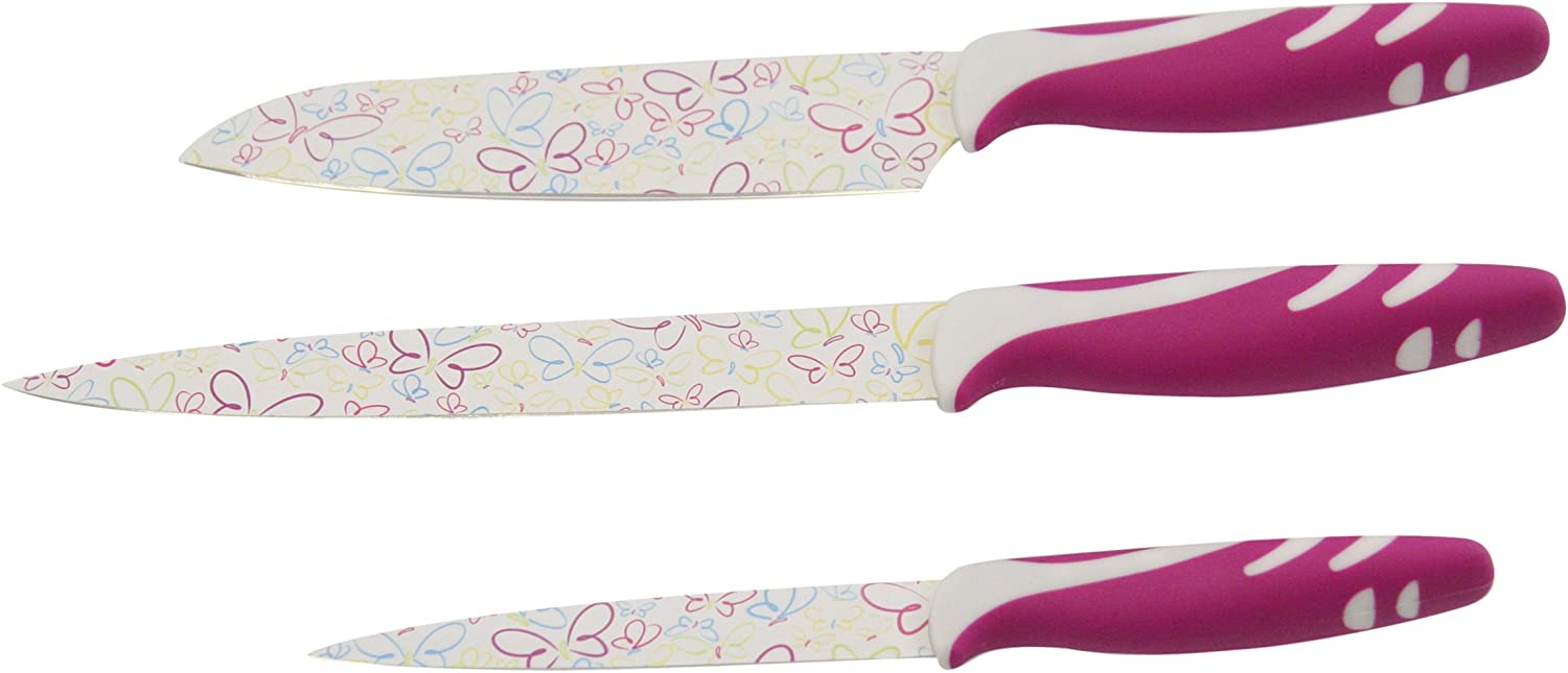 Axentia 201242 Knife Set Butterfly Set of 3 Assorted Designs