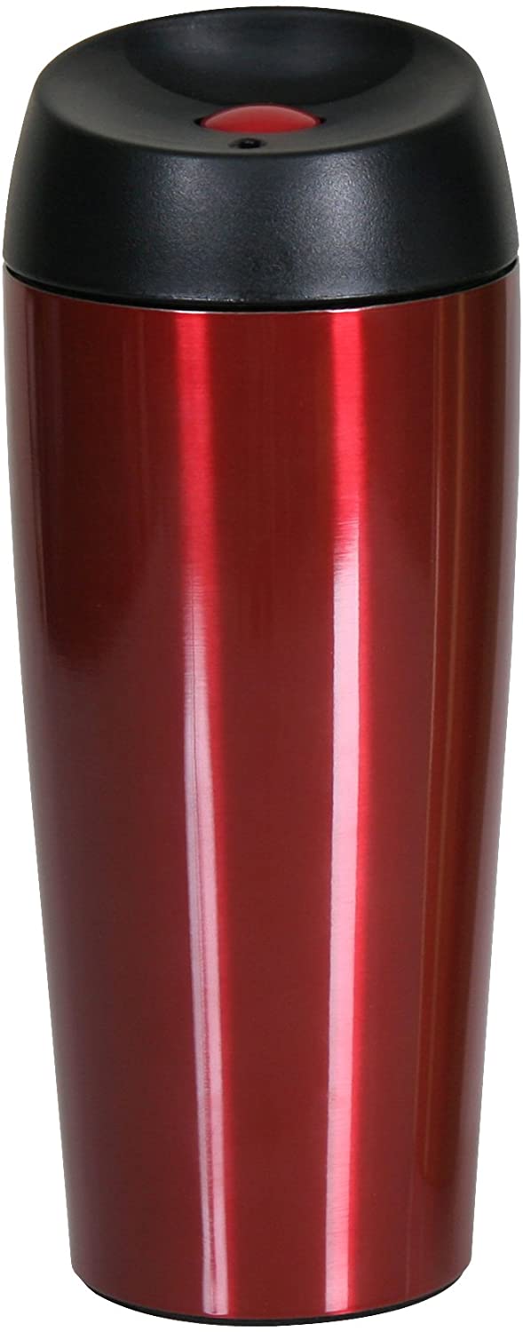 Ingenio von Tefal Axentia 213095 Stainless Steel Double Wall Travel Mug 450 ml, Red