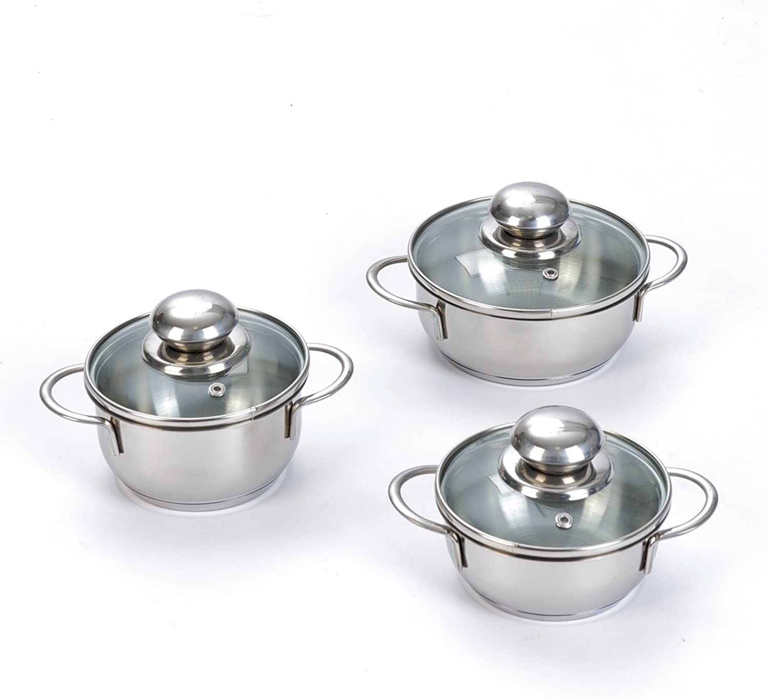 Ingenio von Tefal Axentia 220570 Mini Cooking Pot Display Set (18-Piece Set) Stainless Steel with Glass Lid