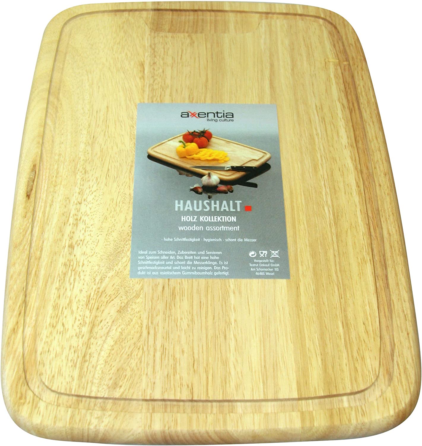 Ingenio von Tefal Axentia 260410 Chopping Board Wooden with Juice Rim 40 x 28 cm