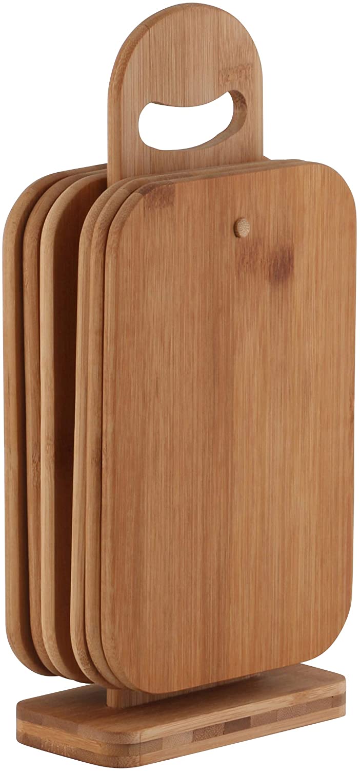 Ingenio von Tefal Axentia 260467 Bamboo Chopping Board Stand with 6 Boards