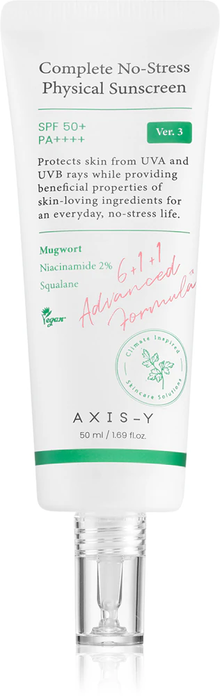 AXIS-Y 6+1+1 Advanced Formula Complete No-Stress Physical Sunscreen light protective face cream SPF 50+