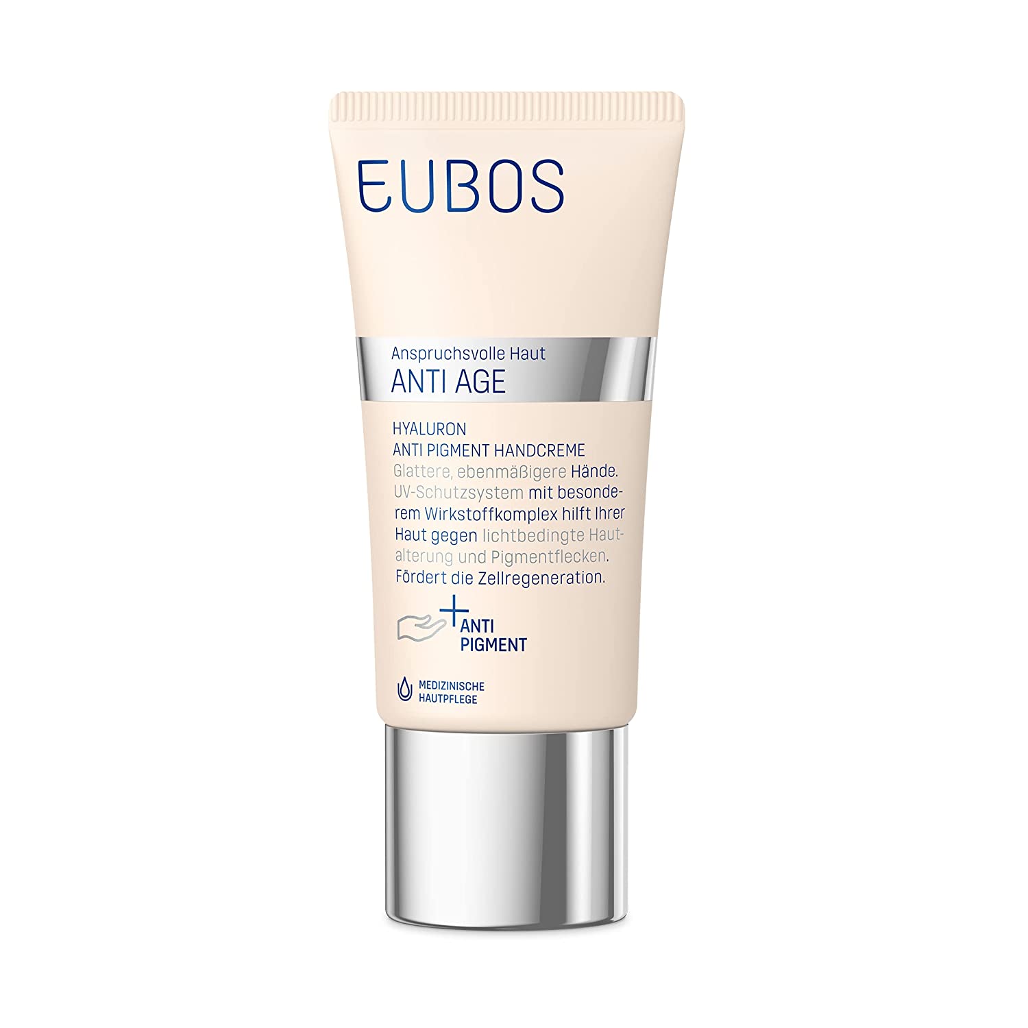 Eubos Hyaluronic anti-pigment hand cream, 50 ml, for all skin types, skin compatibility dermatologically tested, for younger looking hands, high-tech against wrinkles, cream ‎hyaluron