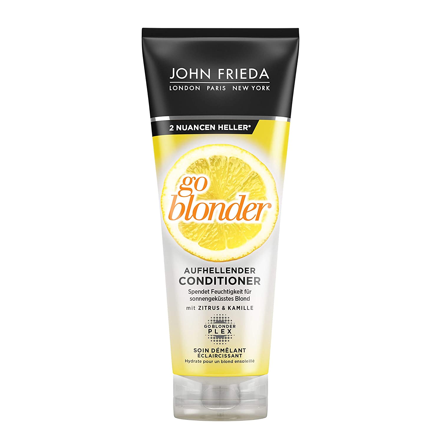 John Frieda Sheer Blonde Go Blonder Conditioner - Pack of 2 (2 x 250 ml) - Brightening - with Citrus and Chamomile - Moisturises the Hair