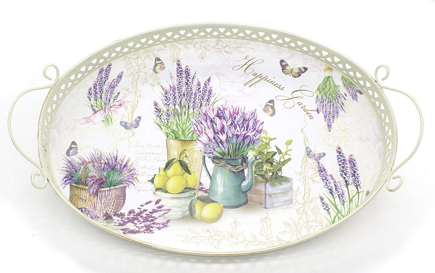 DARO DEKO Metal Tray 42 cm x 28 cm Lavender Pack of 1