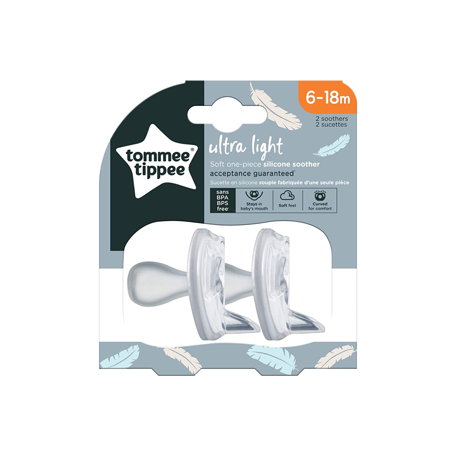 Tommee Tippee Feather-light silicone dummy, 6-18 months