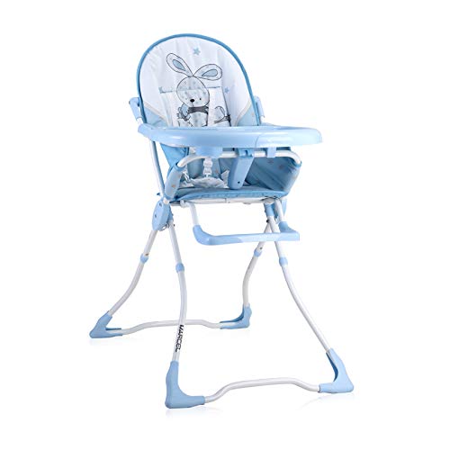 Lorelli Marcel Children\'s Folding High Chair with Cup Recess and Washable Fabric light blue