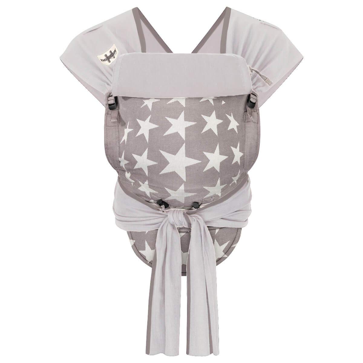 Hoppediz ♥ Hop-Tye Conversion Baby Carrier Made of Fabric I Mei Tai I Belly Carrier & Back Carrier I Includes Binding Instructions, Design Los Angeles Grey