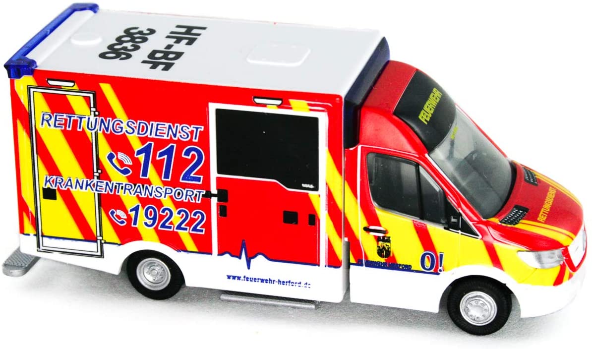 Rietze 72048-what Design-RTW Emergency Service Fire Brigade Herford 1: 87
