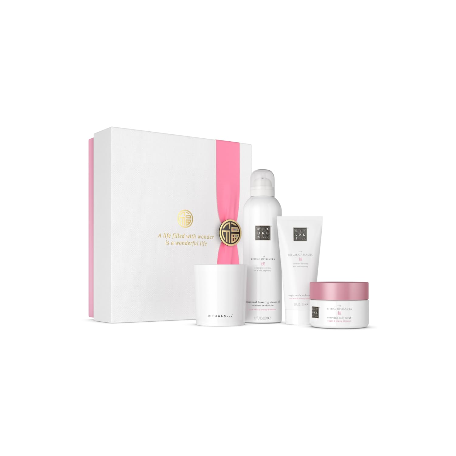 RITUALS The Ritual of Sakura Gift Set, M - Gift Box with 4 Personal Care Products with Rice Milk and Cherry Blossoms - Nourishing Properties