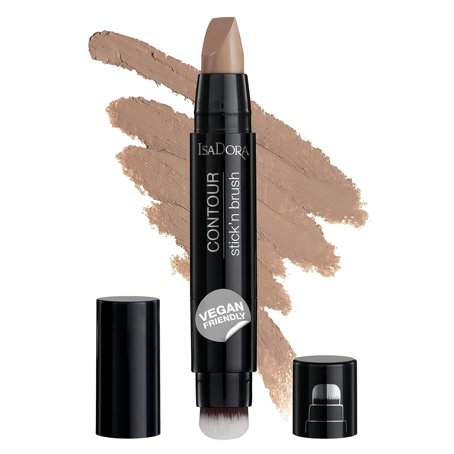 IsaDora Stick\'n Brush - Contouring Stick with Brush - Matte Natural Contour - Even on the Go - Contour Pen Make Up - 2-in-1 Cream Contour Stick and Contour Brush - Cool Beige