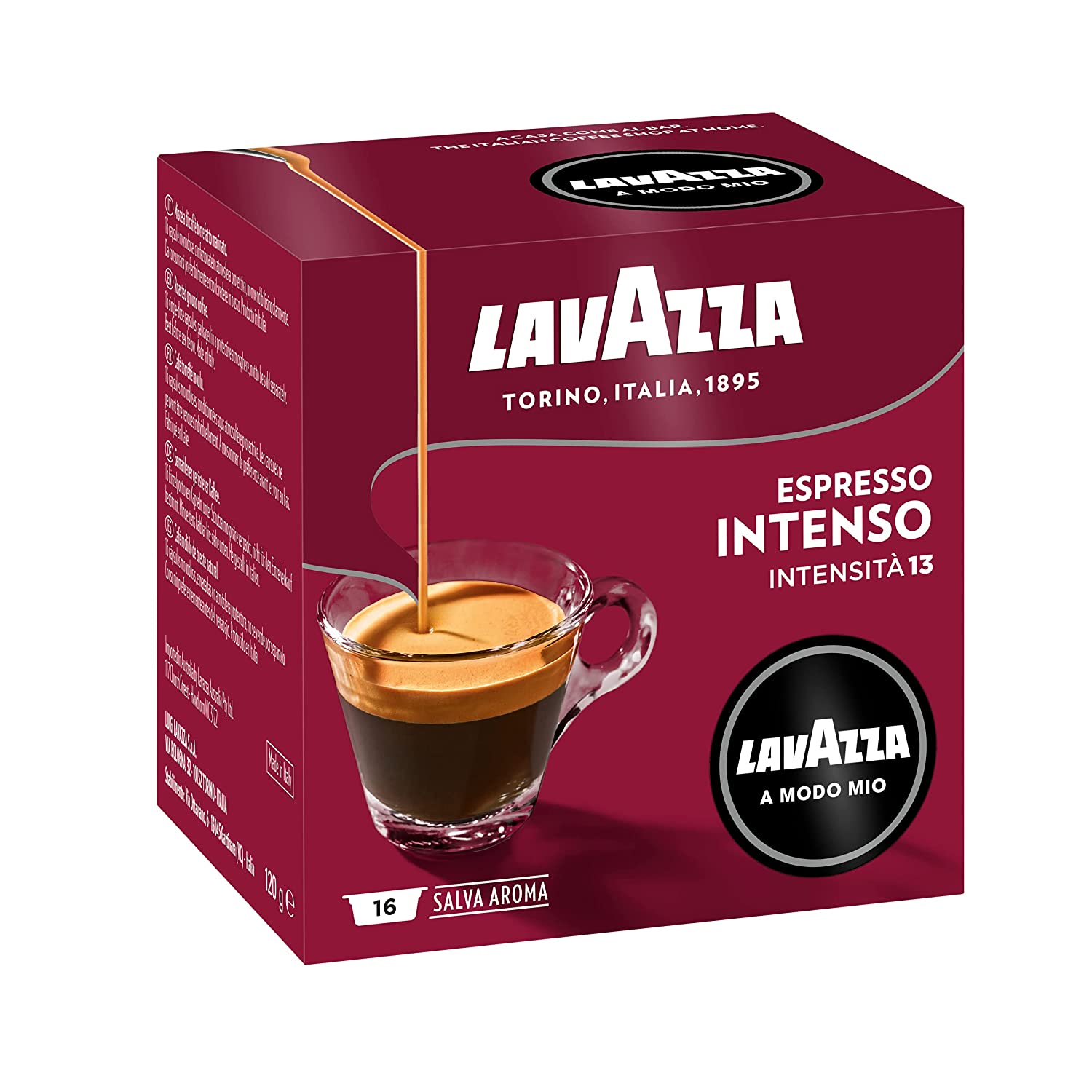 Lavazza – Cafe Intensive Pack 50% Arabica 50% Robusta Röstung, Geschmack. 16 Caps, Lower