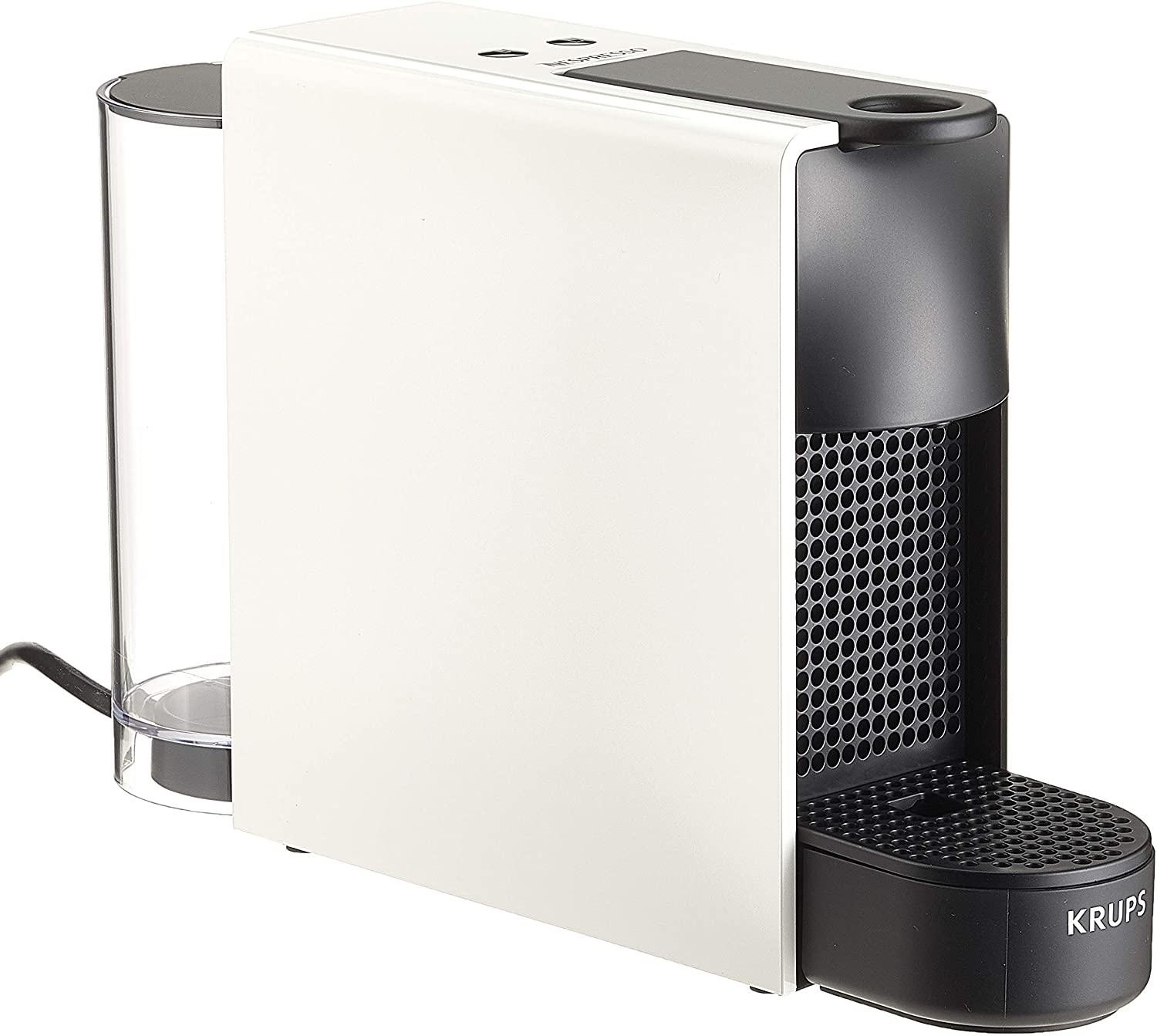 Krups Nespresso Essenza Mini XN1111 Coffee Capsule Machine, 1260 Watt, 0.7 Litres, 19 Bar, Includes Aeroccino Milk Frother, White