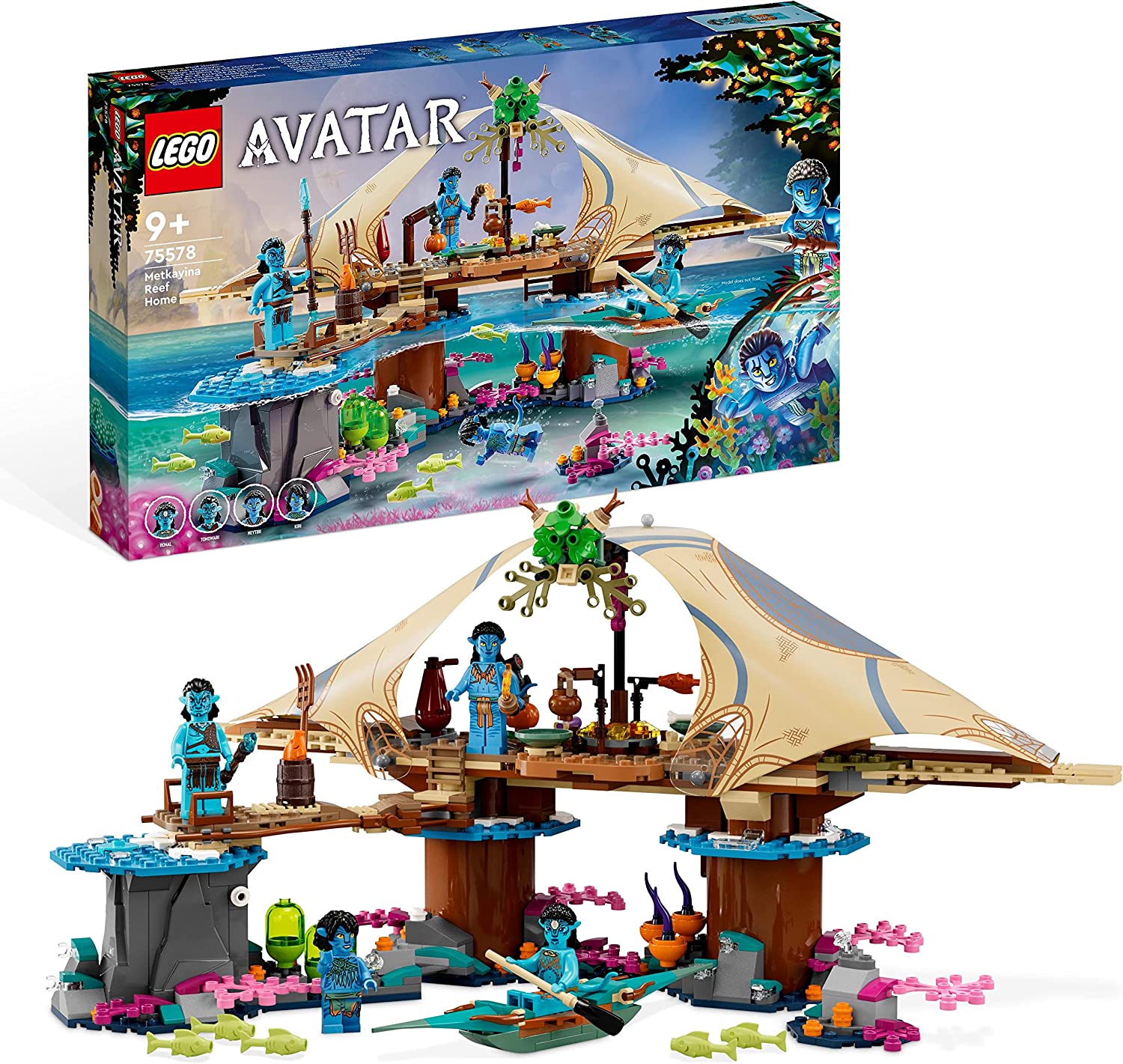 LEGO 75578 Avatar The Reef of Metkayina, Pandora Set of 4 Mini Figures, Collectable for Children and Movie Fans from 9 Years, Avatar: The Way of Water