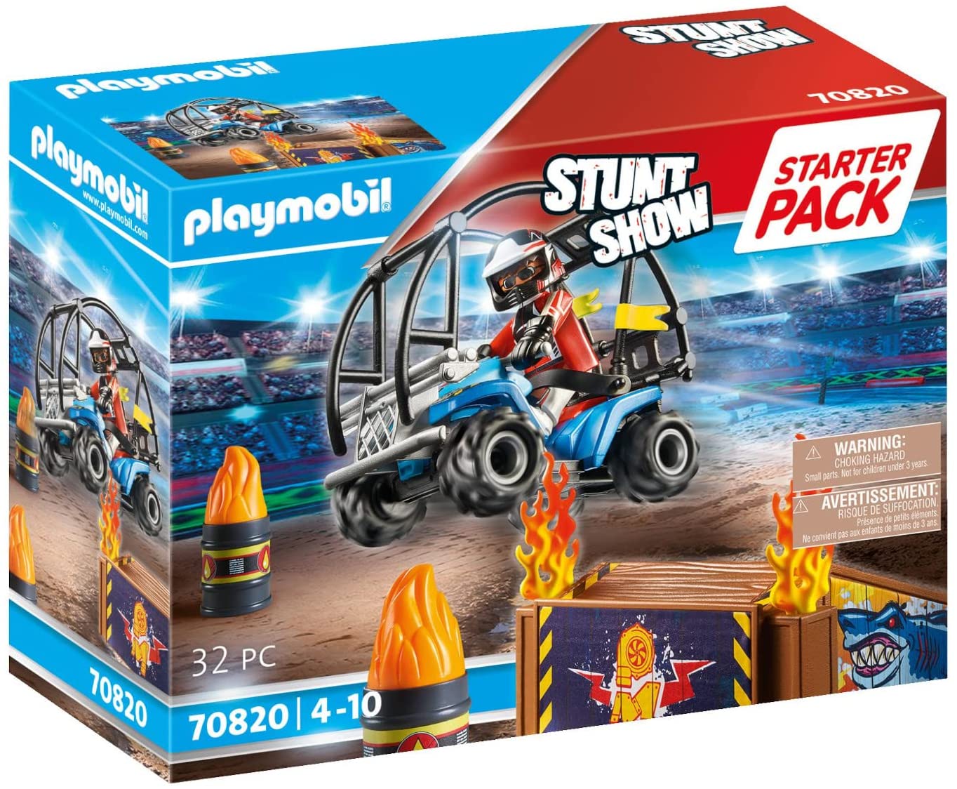 Playmobil Starter 70820 Pack Stuntshow Quad with Fire Ramp