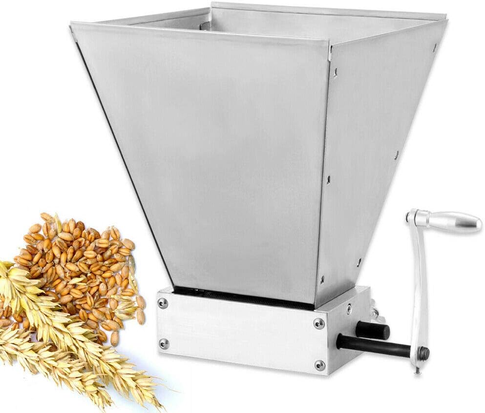 4L Grain Crusher, Manual Scrap Mill for Brewing Barley Wheat Malt Grain Mill