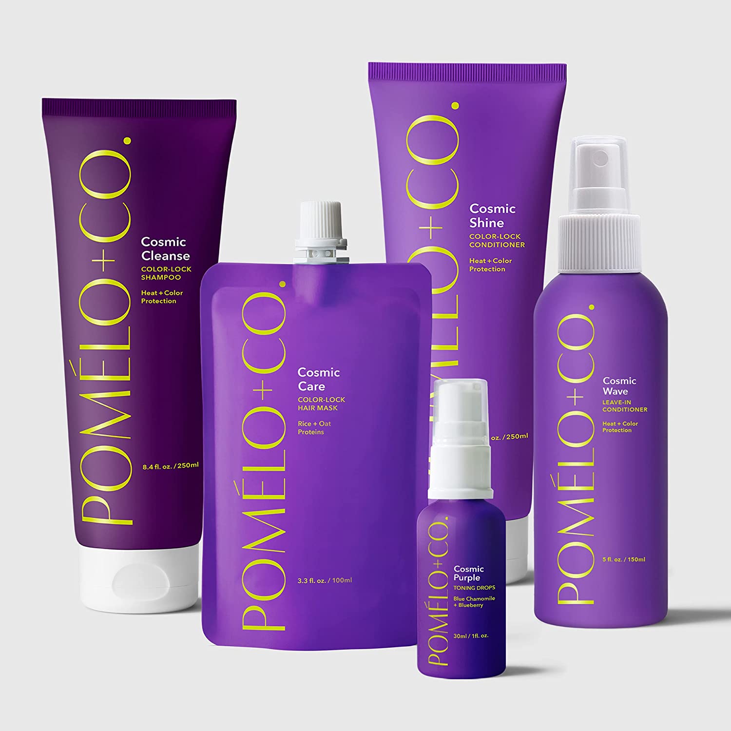 POMÉLO + CO. Pomélo+Co. Cosmic Everything Hair Mask, Shampoo, Conditioner, Leave In + Toning Drops - Protective Hair Care for Coloured Hair - Vegan Care with Colour and Heat Protection