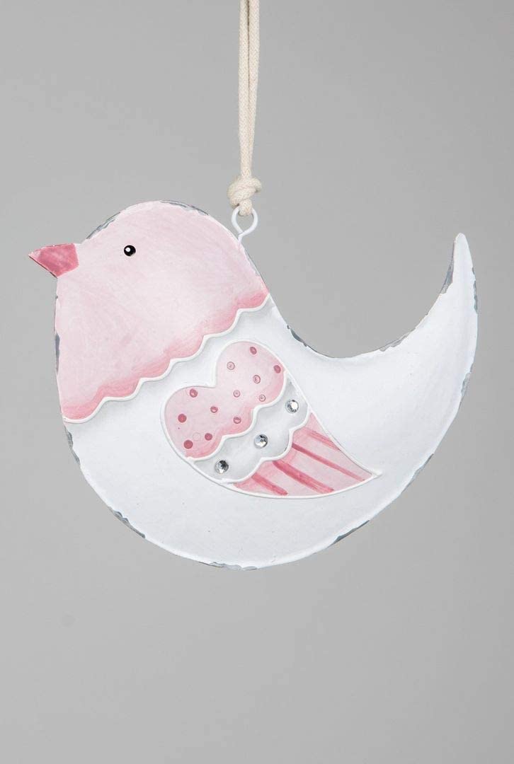 Itrr Hänger, Vogel In Weiss-Rosa, Ca. 16Cm