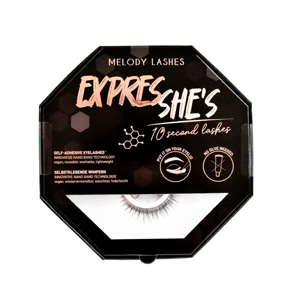 Melody Lashes Self-adhesive eyelashes without eyelash glue, without magnets, without eyeliner, the absolute innovation in make-up eyelashes stick in 10 seconds due to the nano band technology (don\'t rub)