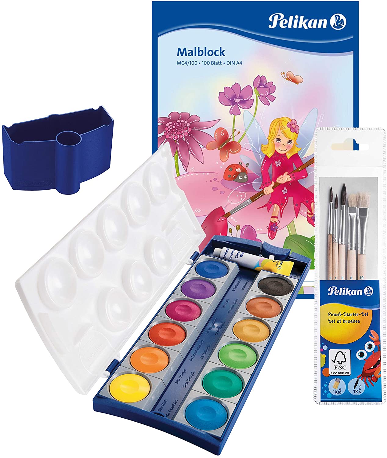 Pelikan Din 5023 Opaque Paint Box Set K12, 12 Colours And 1 Tube Opaque Whi