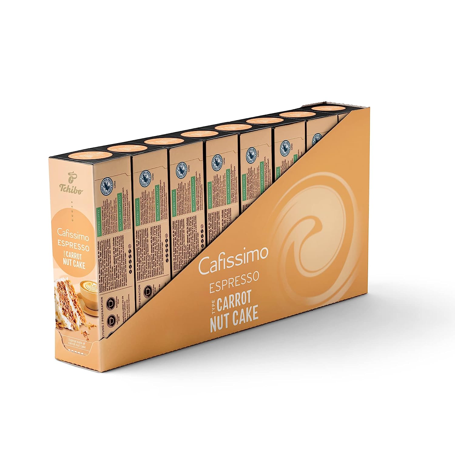 Tchibo Cafissimo storage box Espresso Carrot nut Cake capsules, 80 pieces-8x 10 capsules (espresso, aromatic with carrot nuts taste), sustainable & fair trade, Limited Edition