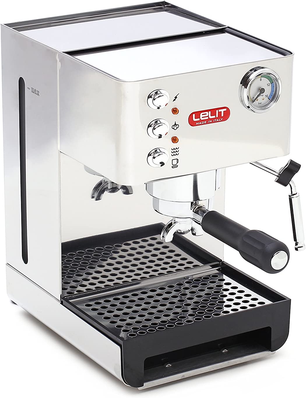 Lelit Anna Pl41em Semi Professional Coffee Machine, Ideal for Espresso Cover, Cappuccino and Coffee Pads, Stainless Steel, 2.7 Lites, Stainless Steel