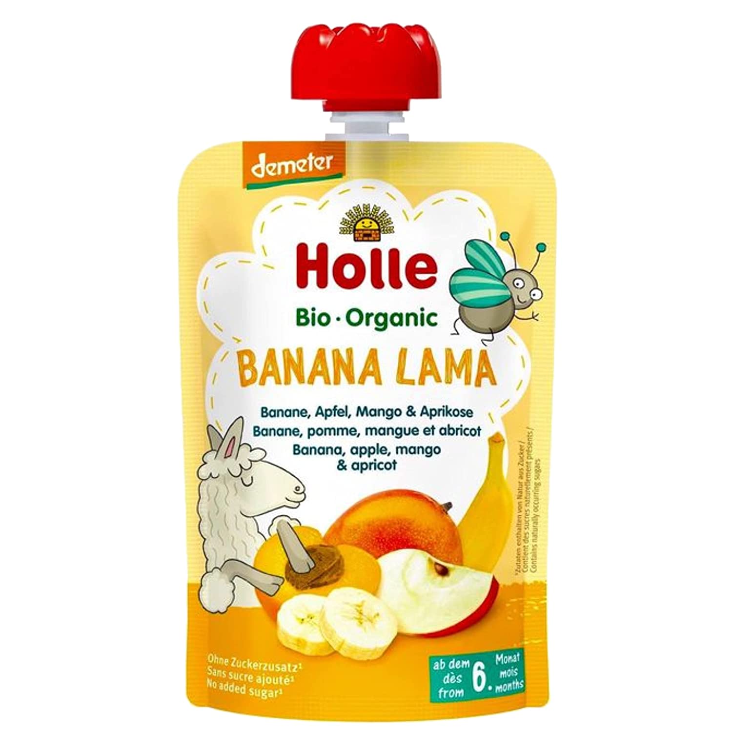 Holle Pochy Banana Lama, Banane-Apfel, Mango, Aprikose, 90 g