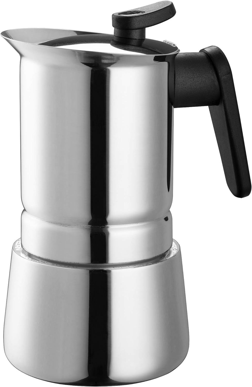 Pedrini Steelmoka, Patented Moka Espresso Machine for Hobs Including Induction, Capacity 6 Cups, Silver Color, Steel Coffee Machine, 14.4 x 10.7 x 20 cm