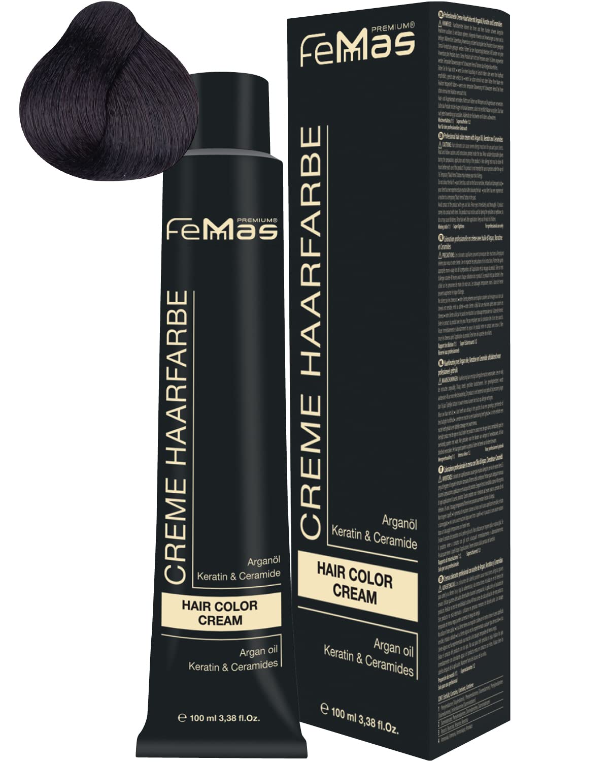 Femmas Hair Colour Cream 100 ml Hair Colour with Argan Oil, Keratin & Ceramide (Dark Brown Chocolate Intensive 3.99), ‎dark 3.99