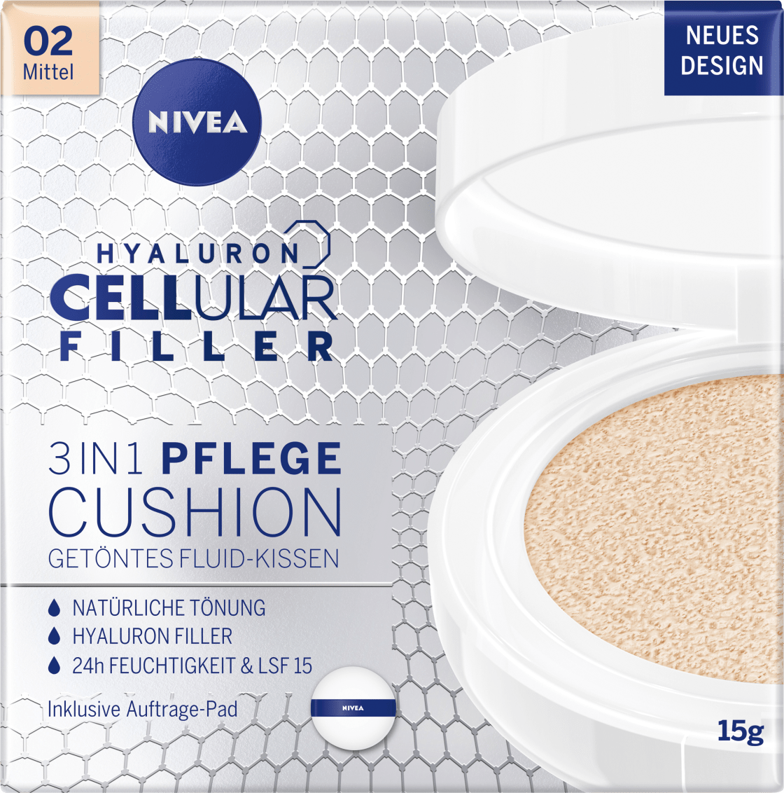 Fluid Tinted 3In1 Cushion Hyaluron Cellular Filler, Medium, 15 G