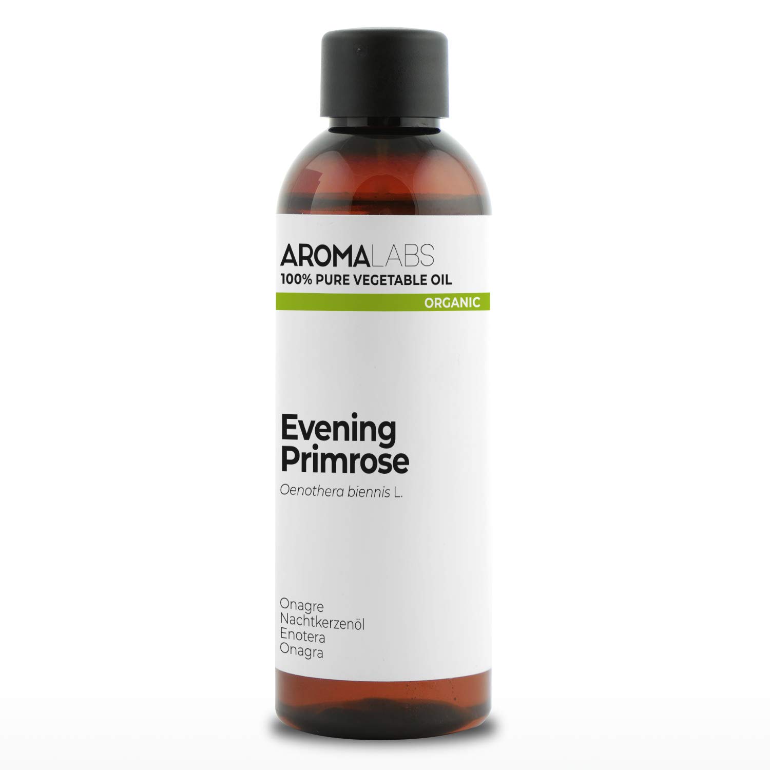 Organic Vegetable Evening Primrose Oil, 100 ml, 100% Pure, Natural, Cold Pressed and AB Certified, Aroma LABS (French Brand)