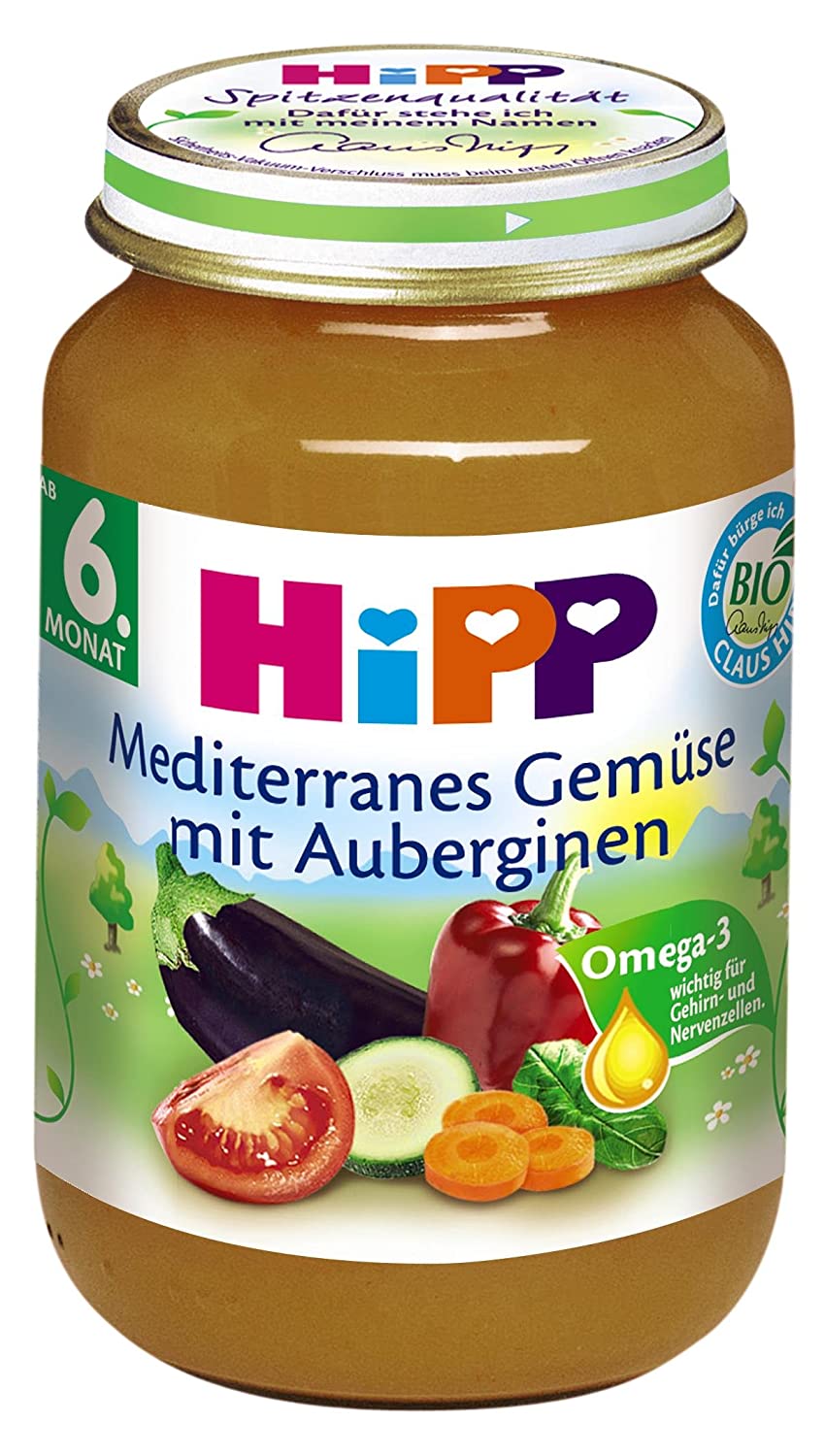 HiPP Mediterranes Gemüse, 6er Pack (6 x 190 g) - Bio