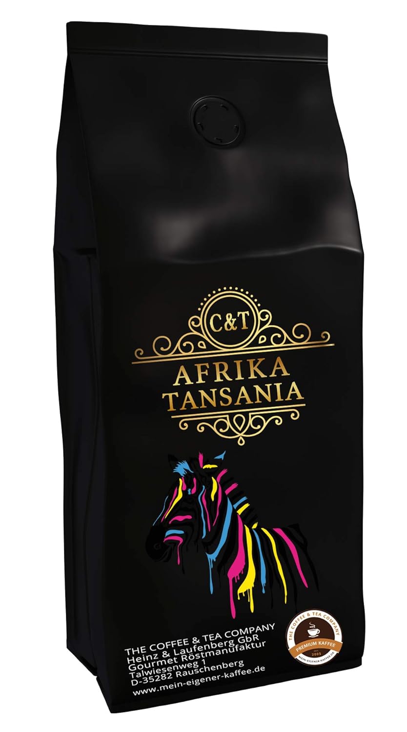 Coffee Specialty from Africa - Tanzania, The Land of Kilimanjaro - Country Coffee - Top Coffee - Low Acid - Gentle and Freshly Roasted (Whole Bean, 2 x 1000 g)
