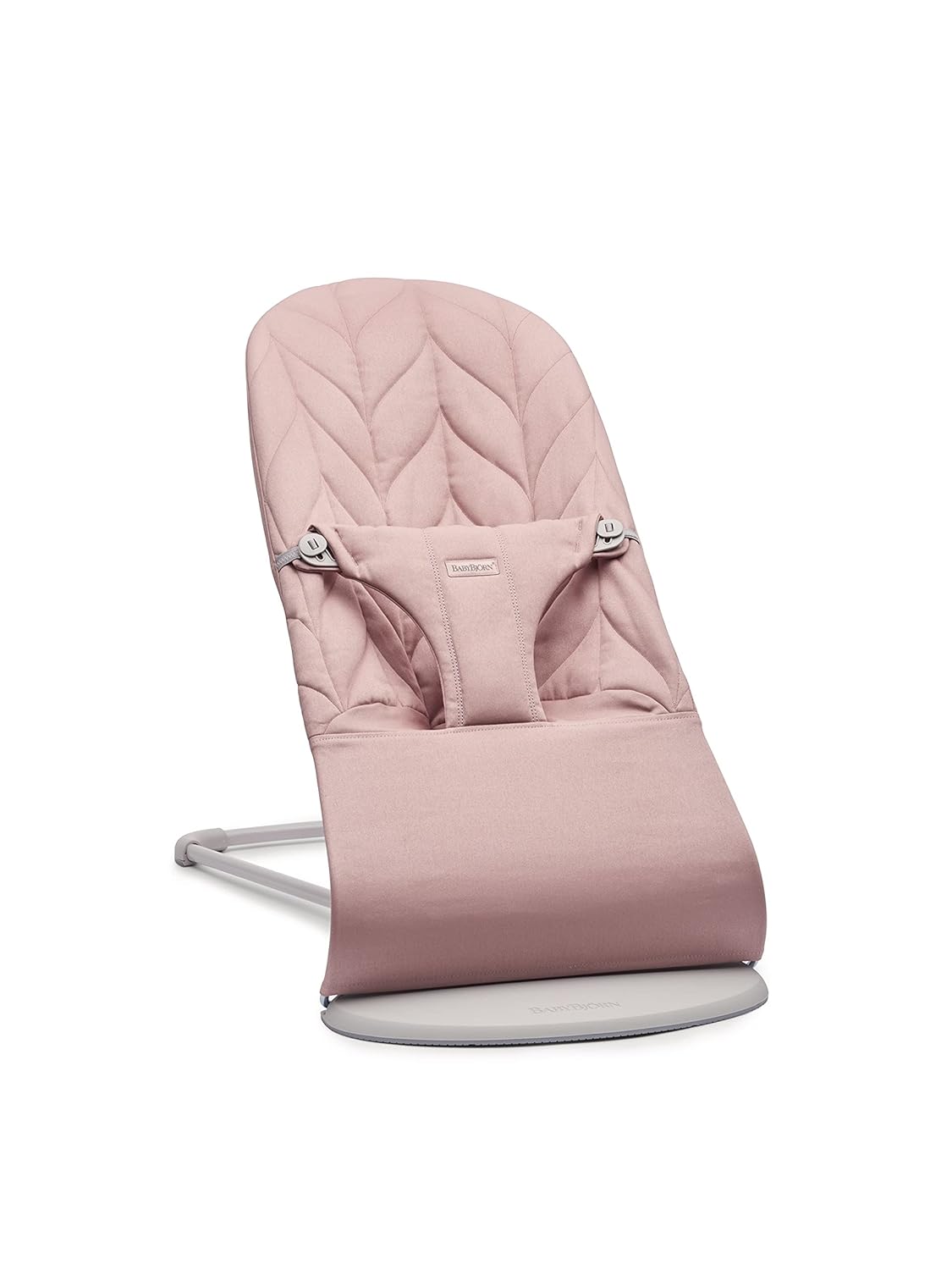 BABYBJÖRN Bliss Light Grey Cotton Baby Rocker with Petal Quilting (Dusky Pink)