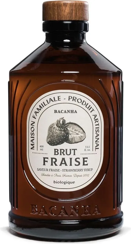 Bacanha Sirop Brut de Fraise400ml –Erdbeer-Sirup mitRohrzucker