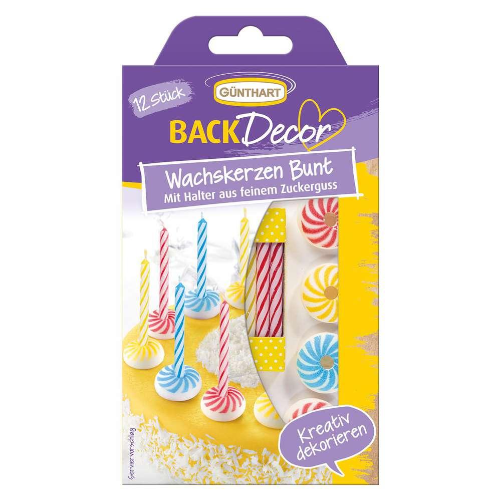 Baking decor, wax candles colorful