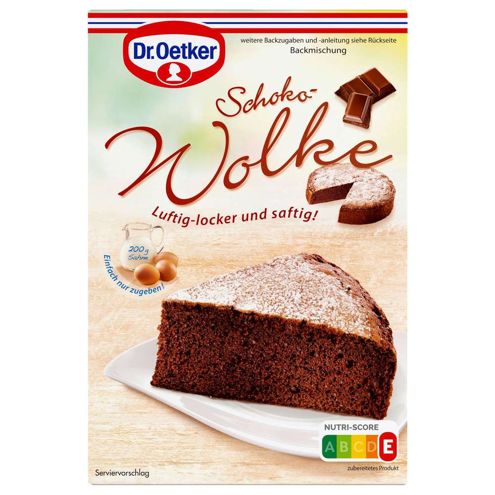 Baking mix cloud, chocolate cake