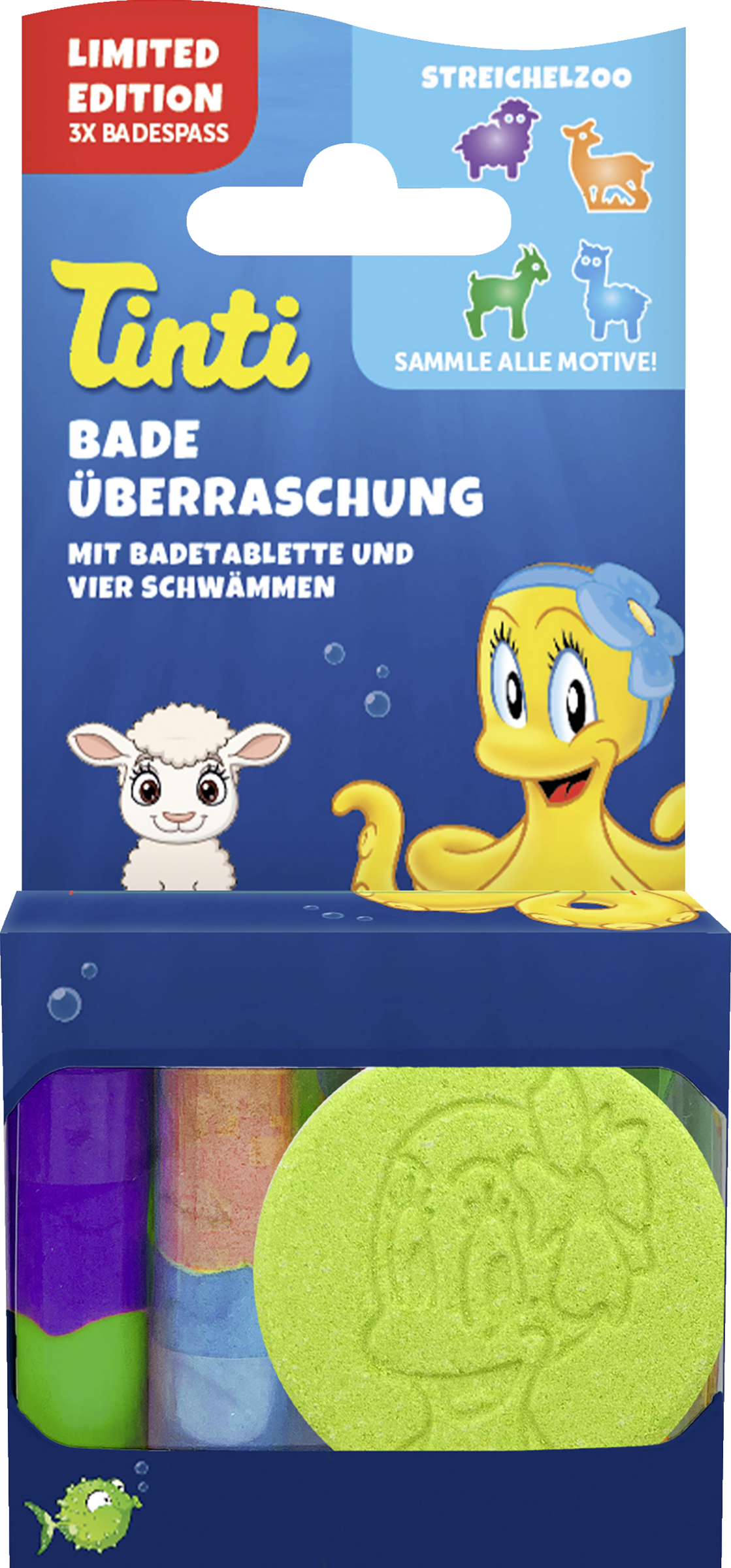 Bath surprise bath additive petting zoo motifs