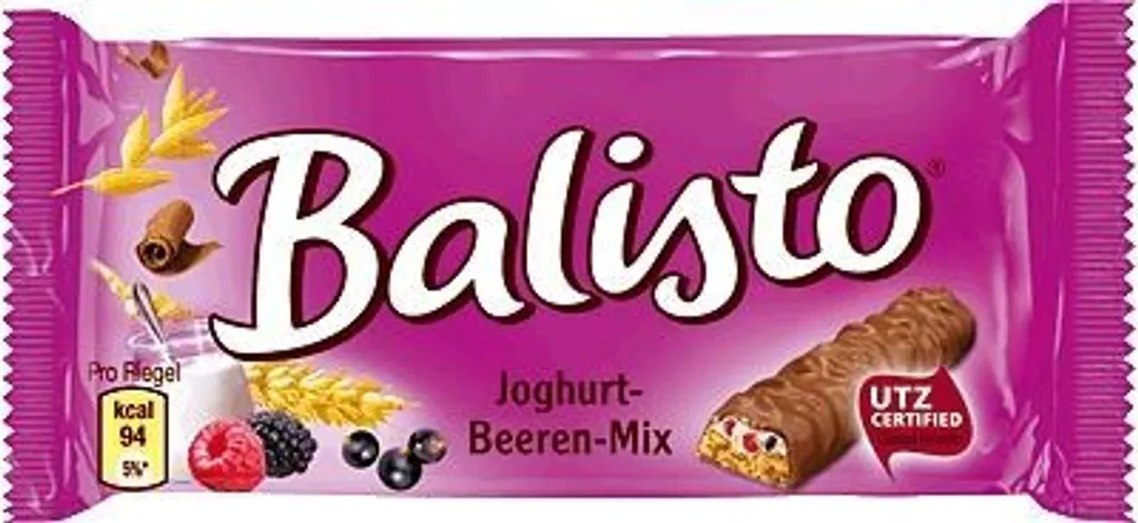 Balisto Joghurt Beeren Mix Vollkornkeks Riegel aus Milchschokolade 37g
