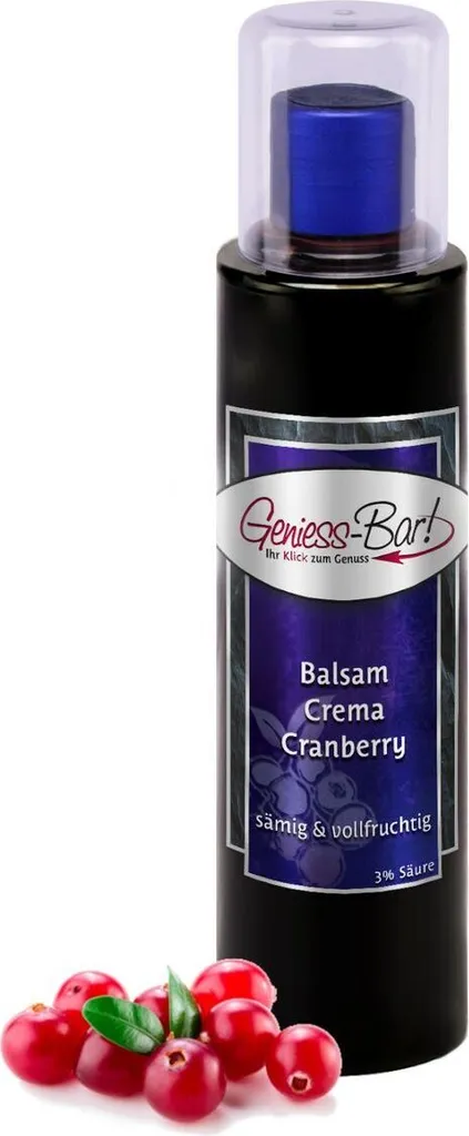 Balsamic Cream Cranberry 0.26L 3% acid with original Crema di Aceto Balsamico di Modena IGP.