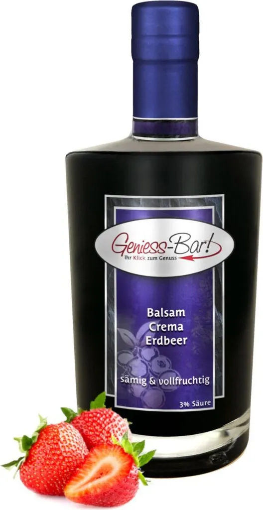 Balsamic Cream Strawberry 0.7L 3% acid with original Crema di Aceto Balsamico di Modena IGP.