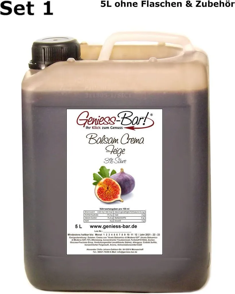 Balsamic Cream Fig 5L 3% acid With original Crema di Aceto Balsamico di Modena IGP