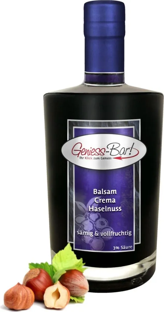 Balsamic Cream Hazelnut 0.5L 3% acidity with original Crema di Aceto Balsamico di Modena IGP.